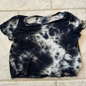 Black and White tye dye crop top